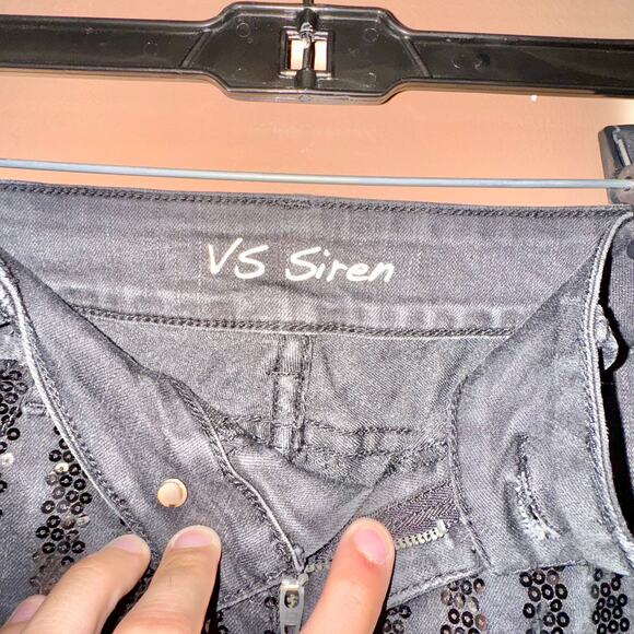 Victoria's Secret Siren Women's Black Sequin Skinny Jeans Size 4 - Picture 2 of 11